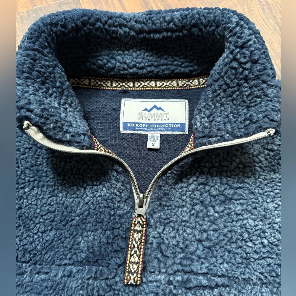 Women’s Navy Blue Fleece Sweater - Picture 3 of 5